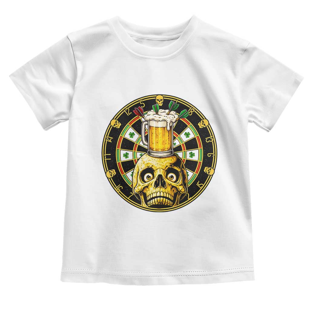 Funny St Patricks Day Skull Toddler T Shirt Darts Player Gift