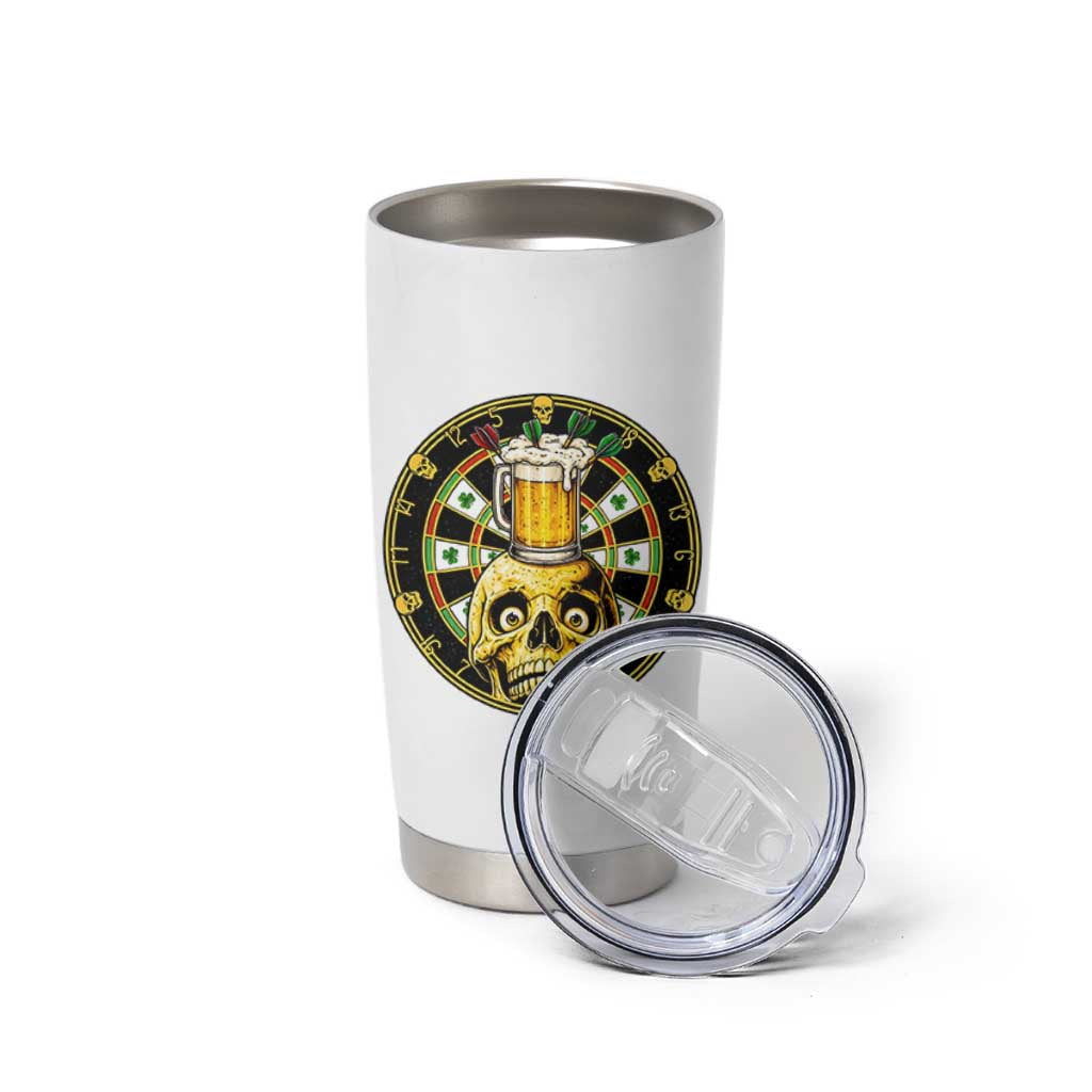 Funny St Patricks Day Skull Tumbler Cup Darts Player Gift