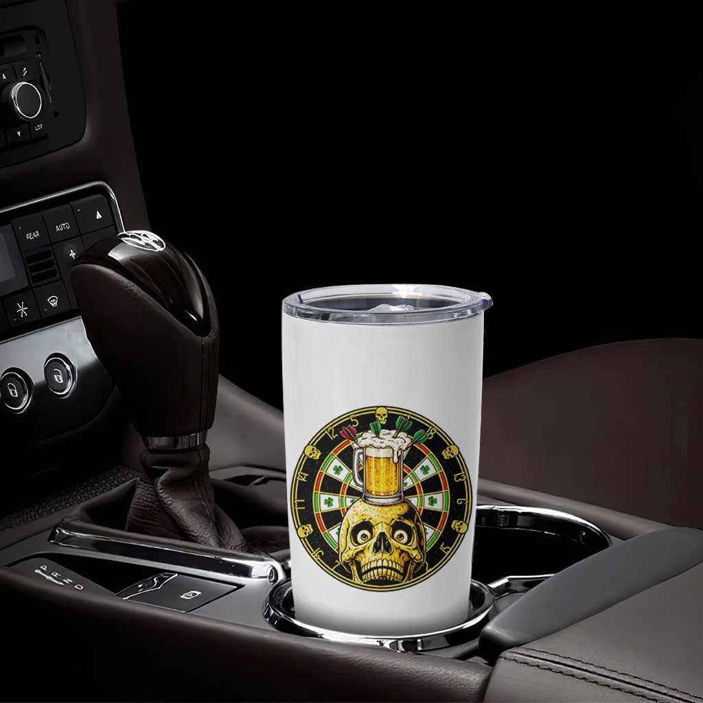 Funny St Patricks Day Skull Tumbler Cup Darts Player Gift
