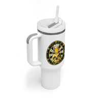 Funny St Patricks Day Skull Tumbler With Handle Darts Player Gift