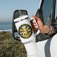 Funny St Patricks Day Skull Tumbler With Handle Darts Player Gift