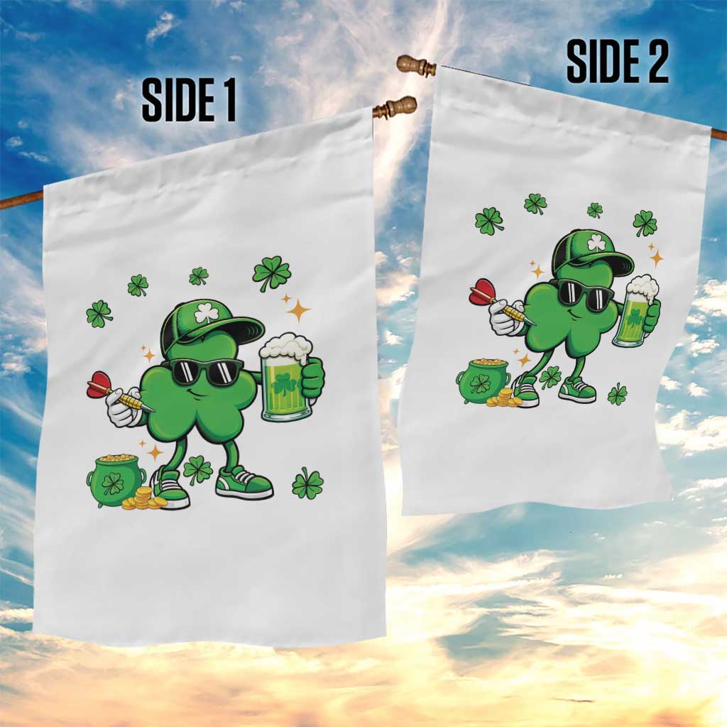 St Patricks Day Shamrock Darts And Beer Lover Gift Garden Flag
