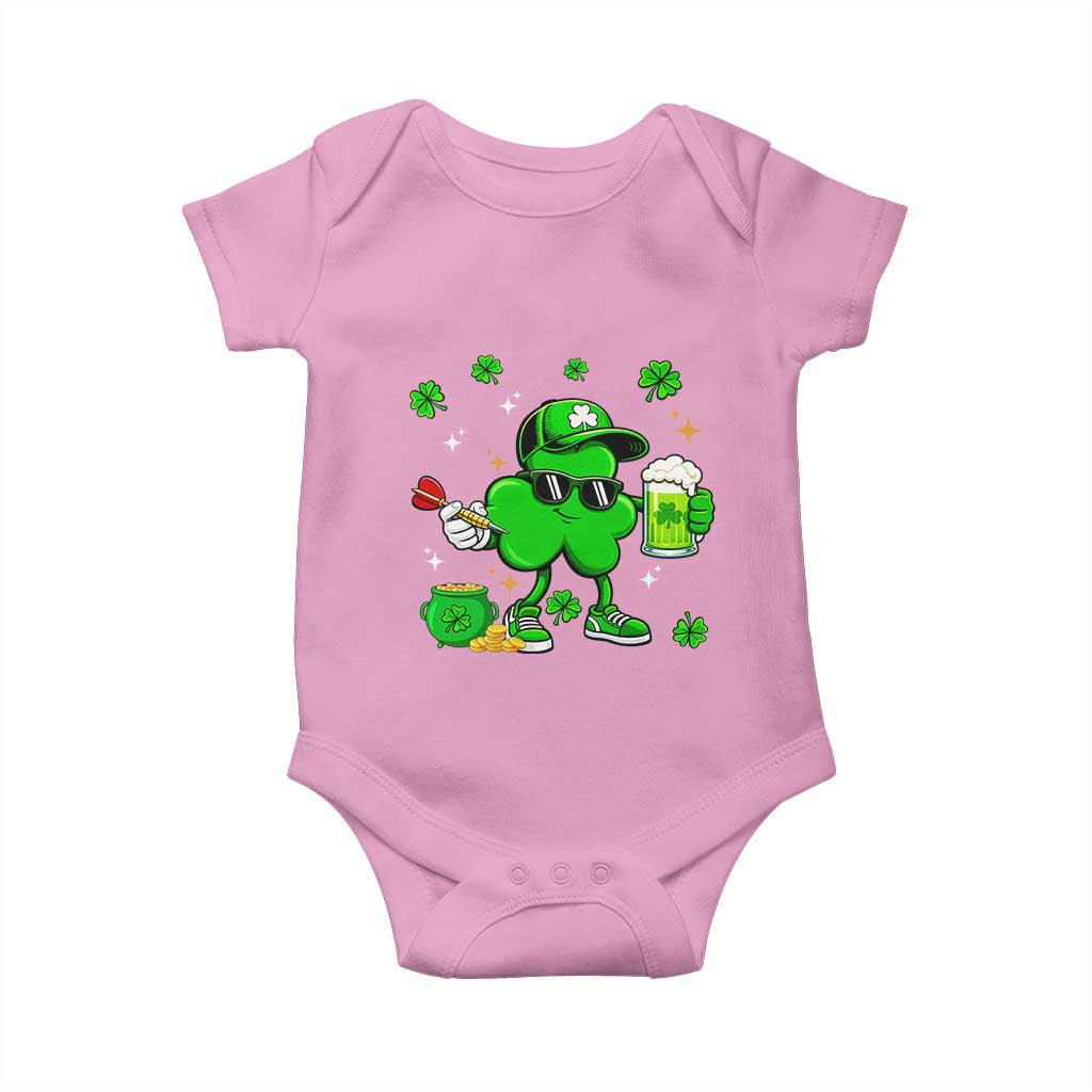 St Patricks Day Shamrock Darts And Beer Lover Gift Baby Onesie