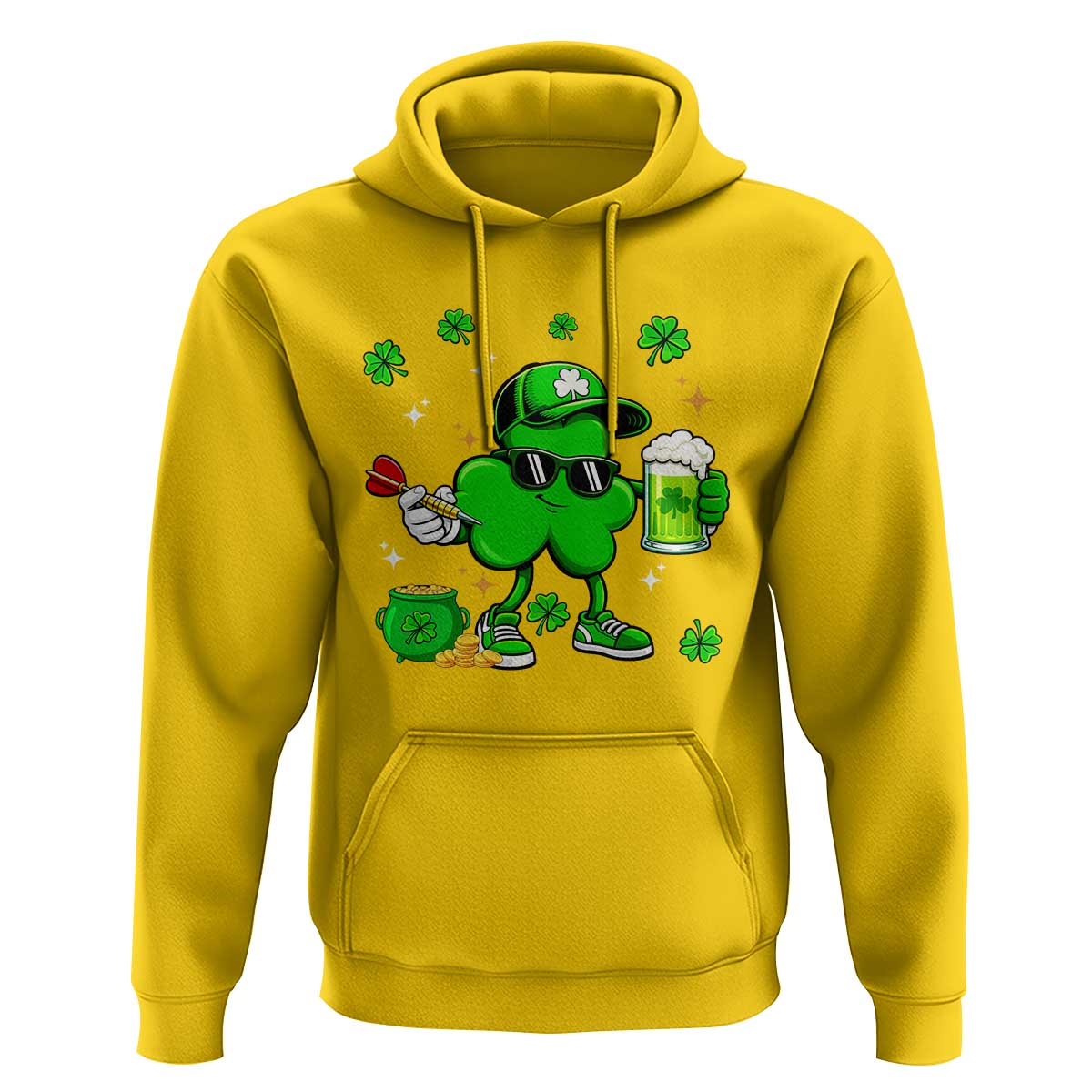 St Patricks Day Shamrock Darts And Beer Lover Gift Hoodie