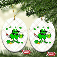 St Patricks Day Shamrock Darts And Beer Lover Gift Ceramic Ornament