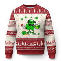 St Patricks Day Shamrock Darts And Beer Lover Gift Ugly Christmas Sweater