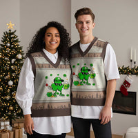 St Patricks Day Shamrock Darts And Beer Lover Gift V-Neck Knit Sweater Vest