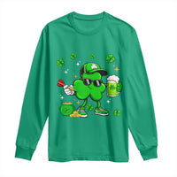 St Patricks Day Shamrock Darts And Beer Lover Gift Long Sleeve Shirt