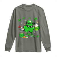 St Patricks Day Shamrock Darts And Beer Lover Gift Long Sleeve Shirt