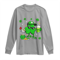 St Patricks Day Shamrock Darts And Beer Lover Gift Long Sleeve Shirt