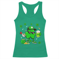 St Patricks Day Shamrock Darts And Beer Lover Gift Racerback Tank Top