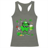 St Patricks Day Shamrock Darts And Beer Lover Gift Racerback Tank Top