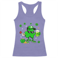 St Patricks Day Shamrock Darts And Beer Lover Gift Racerback Tank Top