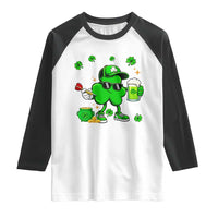 St Patricks Day Shamrock Darts And Beer Lover Gift Raglan Shirt