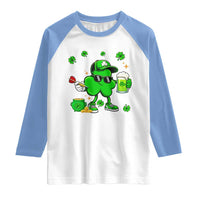 St Patricks Day Shamrock Darts And Beer Lover Gift Raglan Shirt