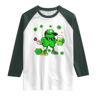 St Patricks Day Shamrock Darts And Beer Lover Gift Raglan Shirt