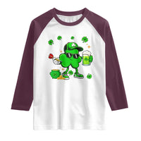 St Patricks Day Shamrock Darts And Beer Lover Gift Raglan Shirt