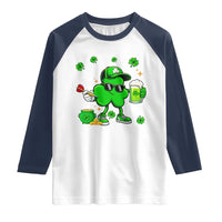 St Patricks Day Shamrock Darts And Beer Lover Gift Raglan Shirt