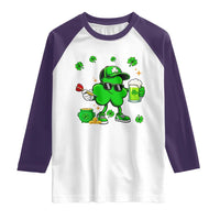 St Patricks Day Shamrock Darts And Beer Lover Gift Raglan Shirt