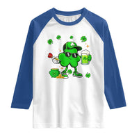 St Patricks Day Shamrock Darts And Beer Lover Gift Raglan Shirt