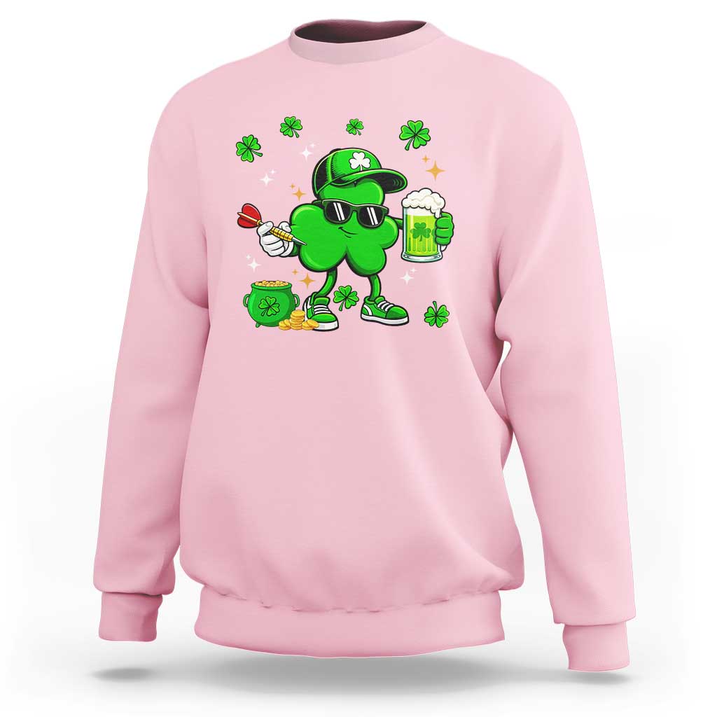 St Patricks Day Shamrock Darts And Beer Lover Gift Sweatshirt