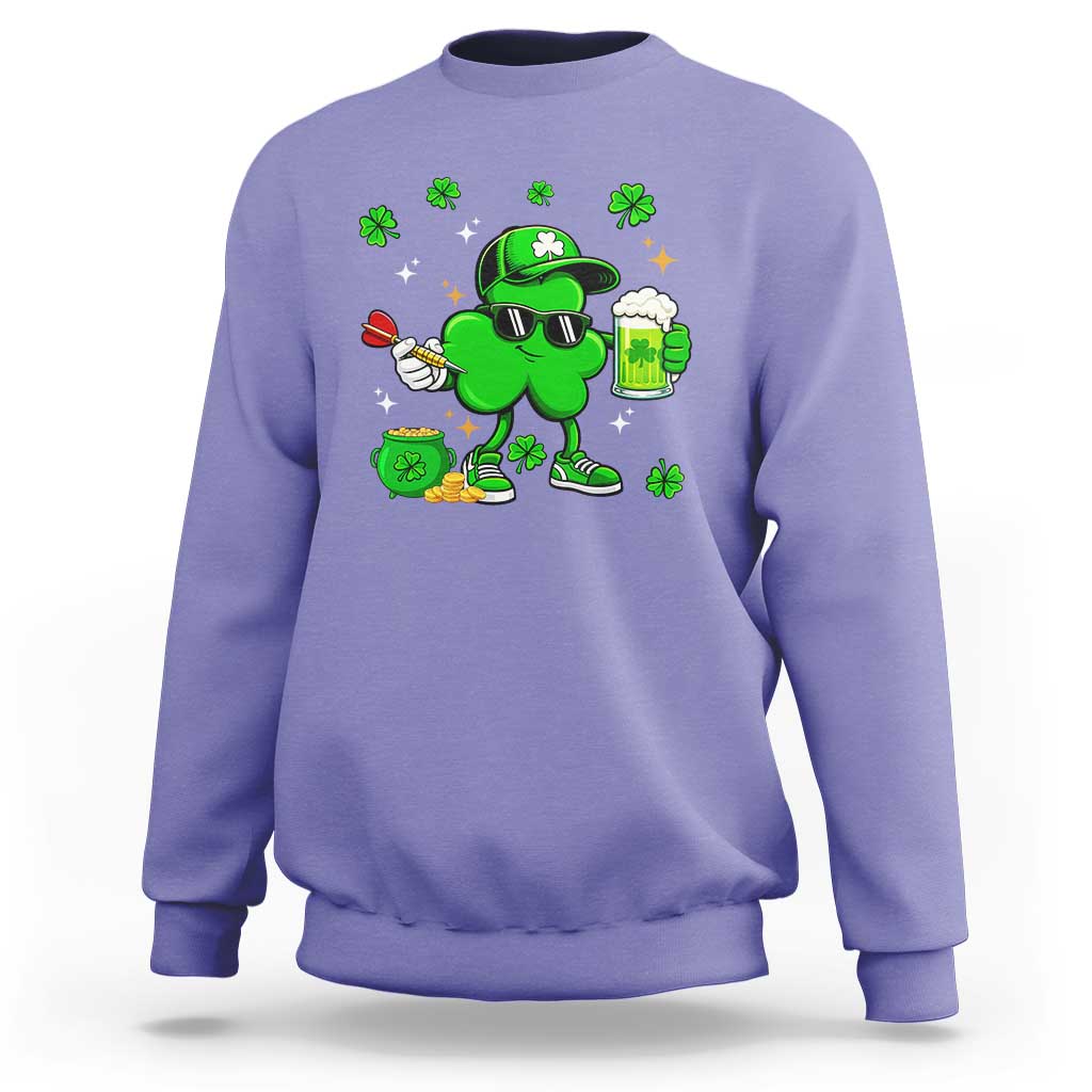 St Patricks Day Shamrock Darts And Beer Lover Gift Sweatshirt