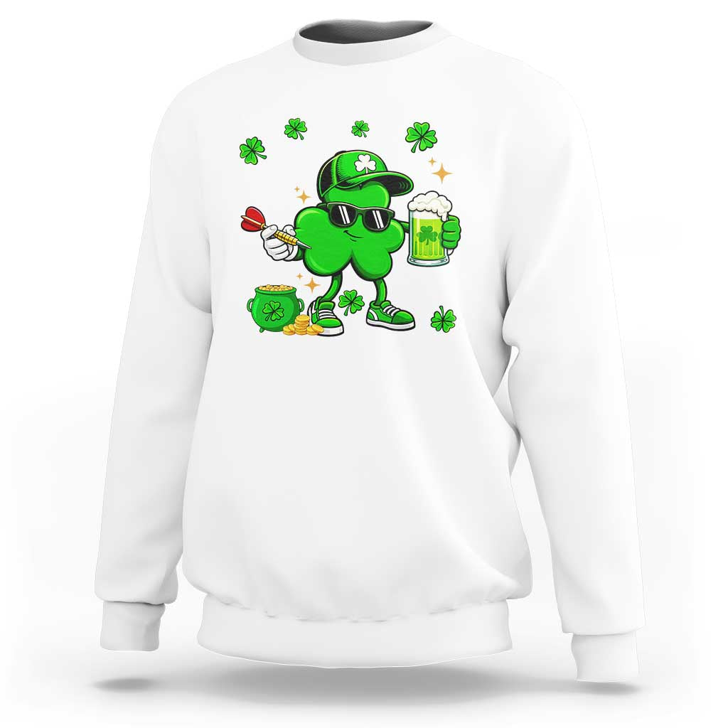 St Patricks Day Shamrock Darts And Beer Lover Gift Sweatshirt