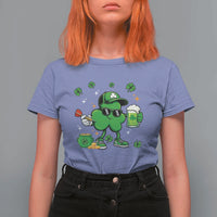 St Patricks Day Shamrock Darts And Beer Lover Gift T Shirt For Women
