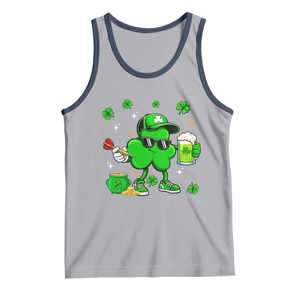 St Patricks Day Shamrock Darts And Beer Lover Gift Tank Top