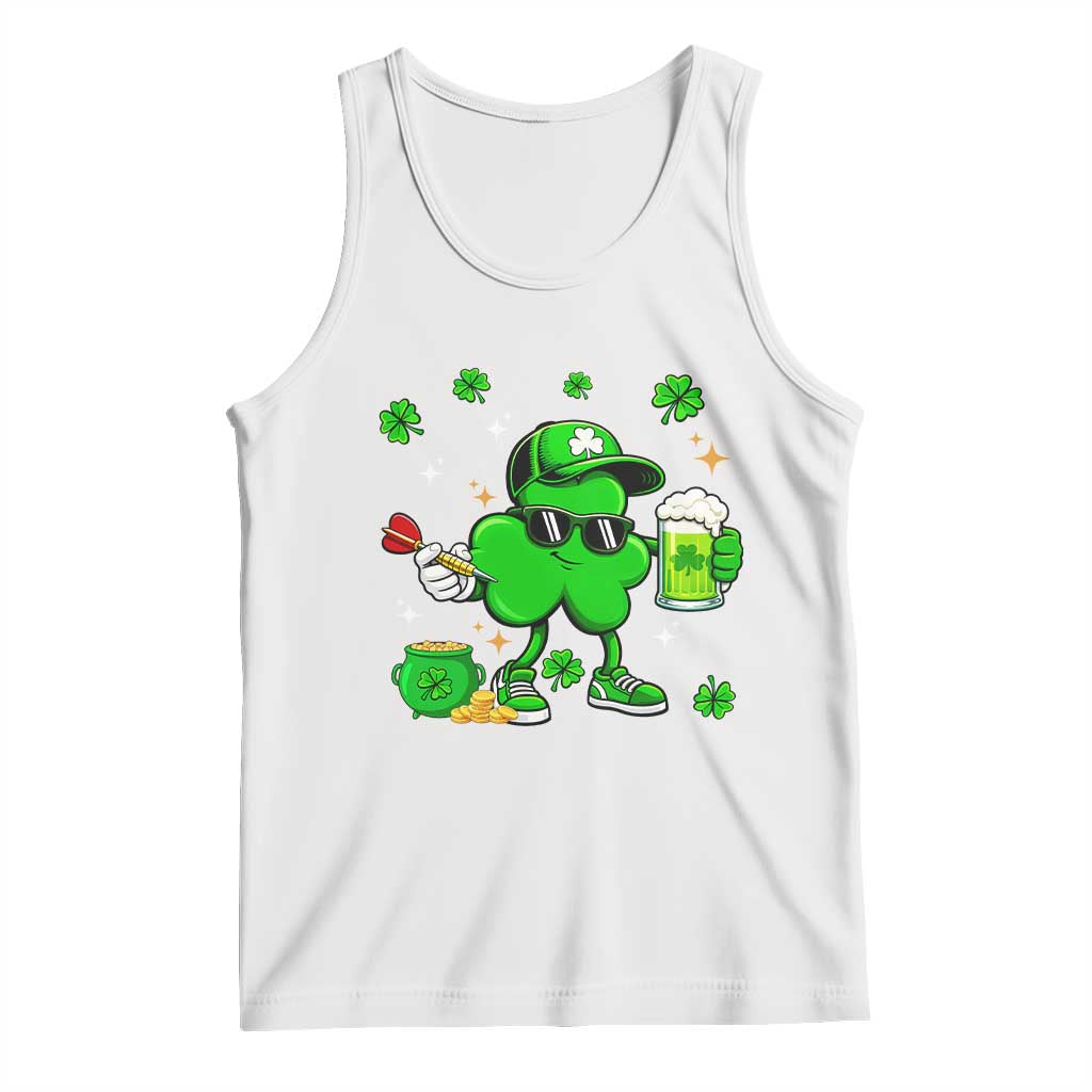 St Patricks Day Shamrock Darts And Beer Lover Gift Tank Top