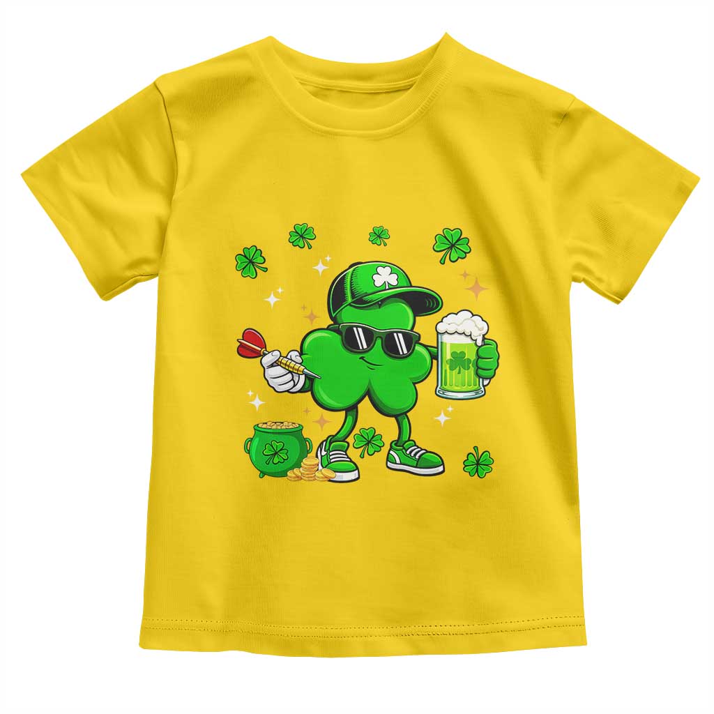 St Patricks Day Shamrock Darts And Beer Lover Gift Toddler T Shirt