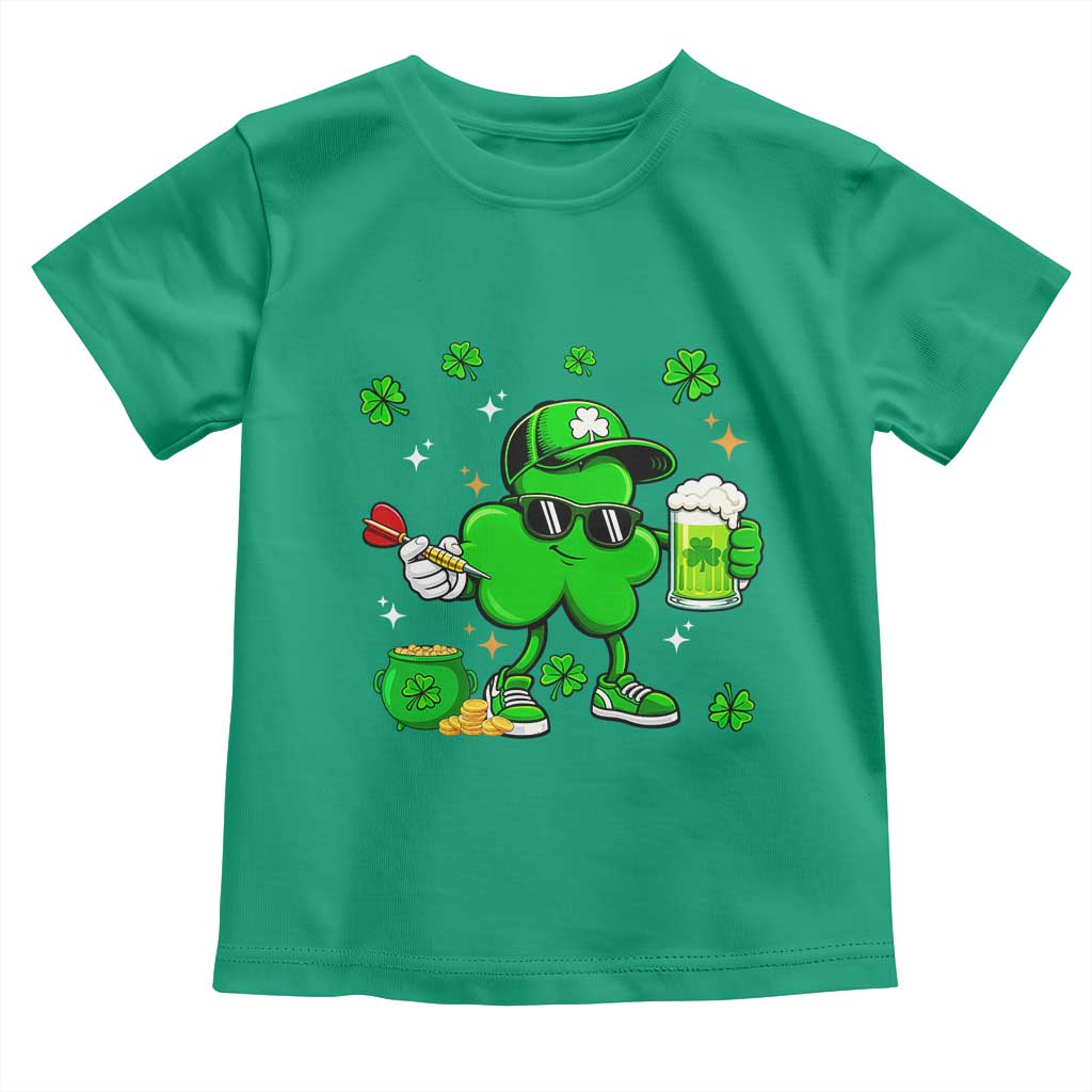 St Patricks Day Shamrock Darts And Beer Lover Gift Toddler T Shirt