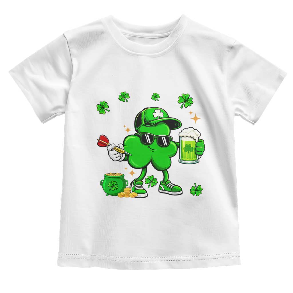 St Patricks Day Shamrock Darts And Beer Lover Gift Toddler T Shirt