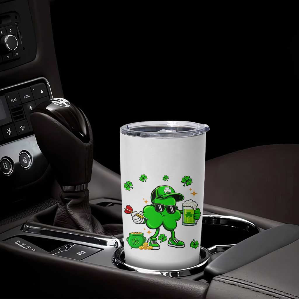 St Patricks Day Shamrock Darts And Beer Lover Gift Tumbler Cup