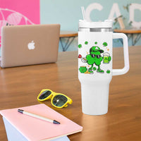 St Patricks Day Shamrock Darts And Beer Lover Gift Tumbler With Handle