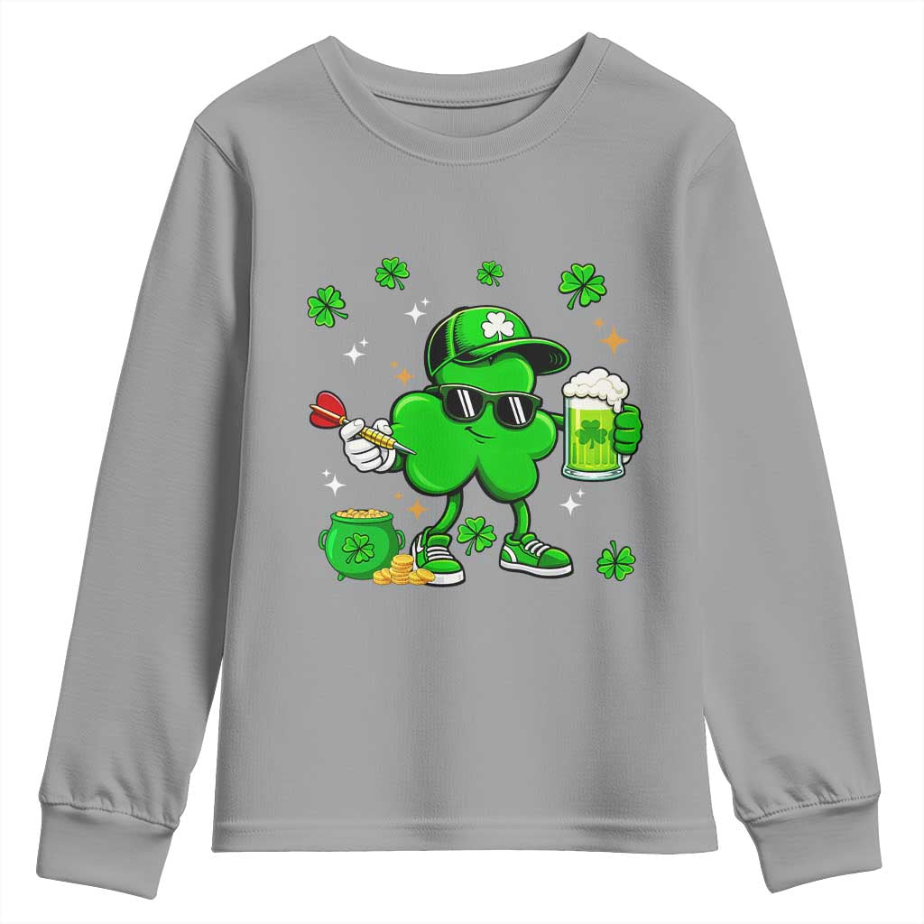 St Patricks Day Shamrock Darts And Beer Lover Gift Youth Sweatshirt