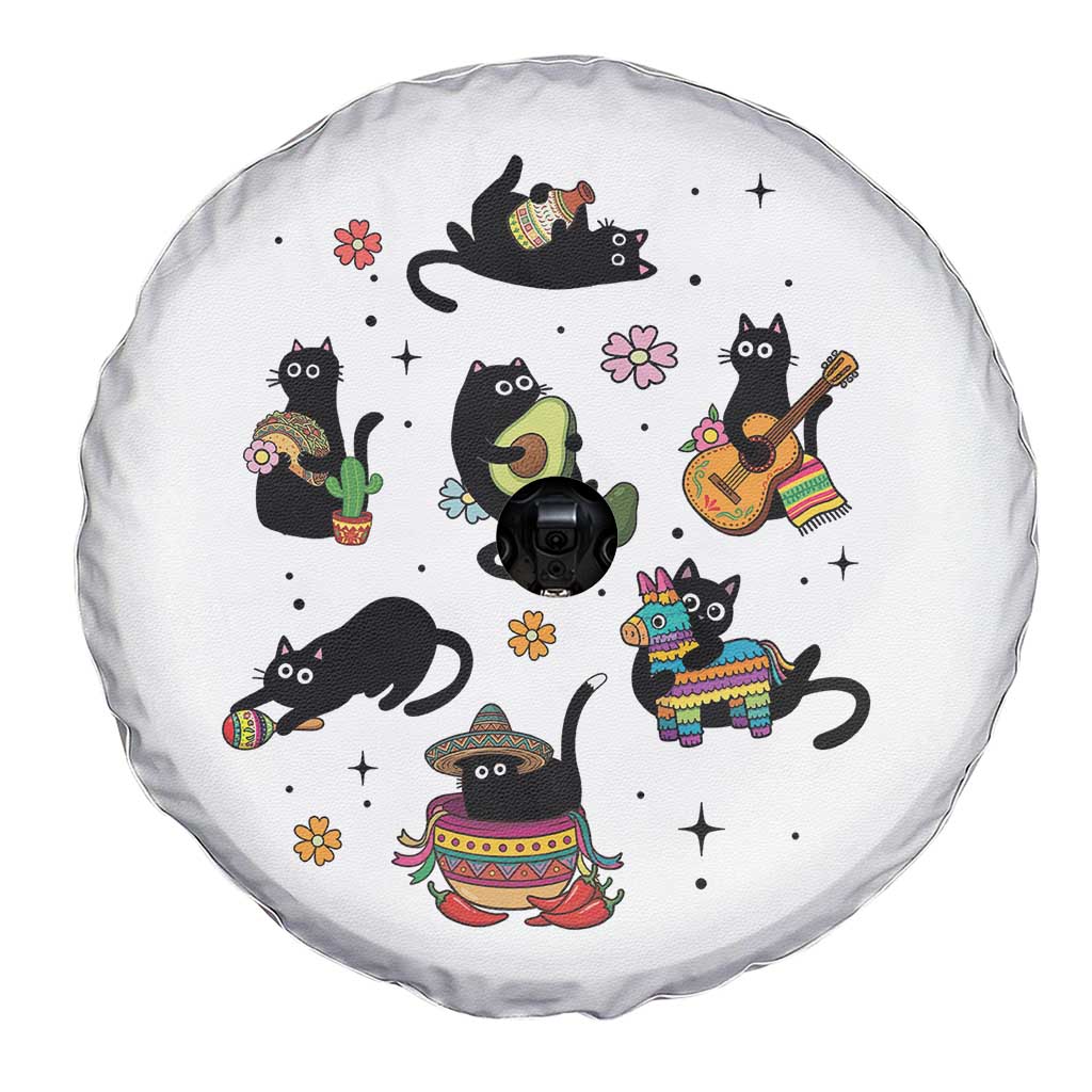 Funny Black Cat Lover Cinco De Mayo Spare Tire Cover Mexican Fiesta Gift