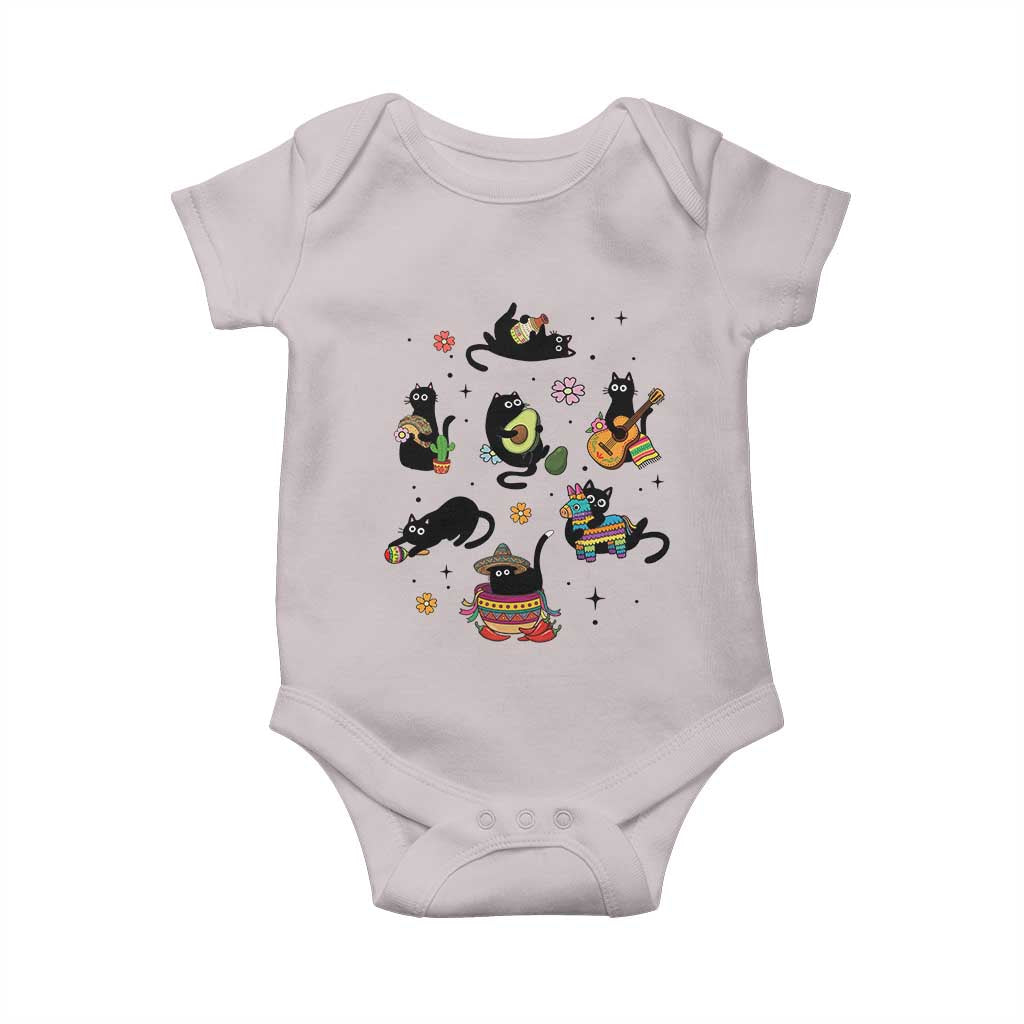 Funny Black Cat Lover Cinco De Mayo Baby Onesie Mexican Fiesta Gift
