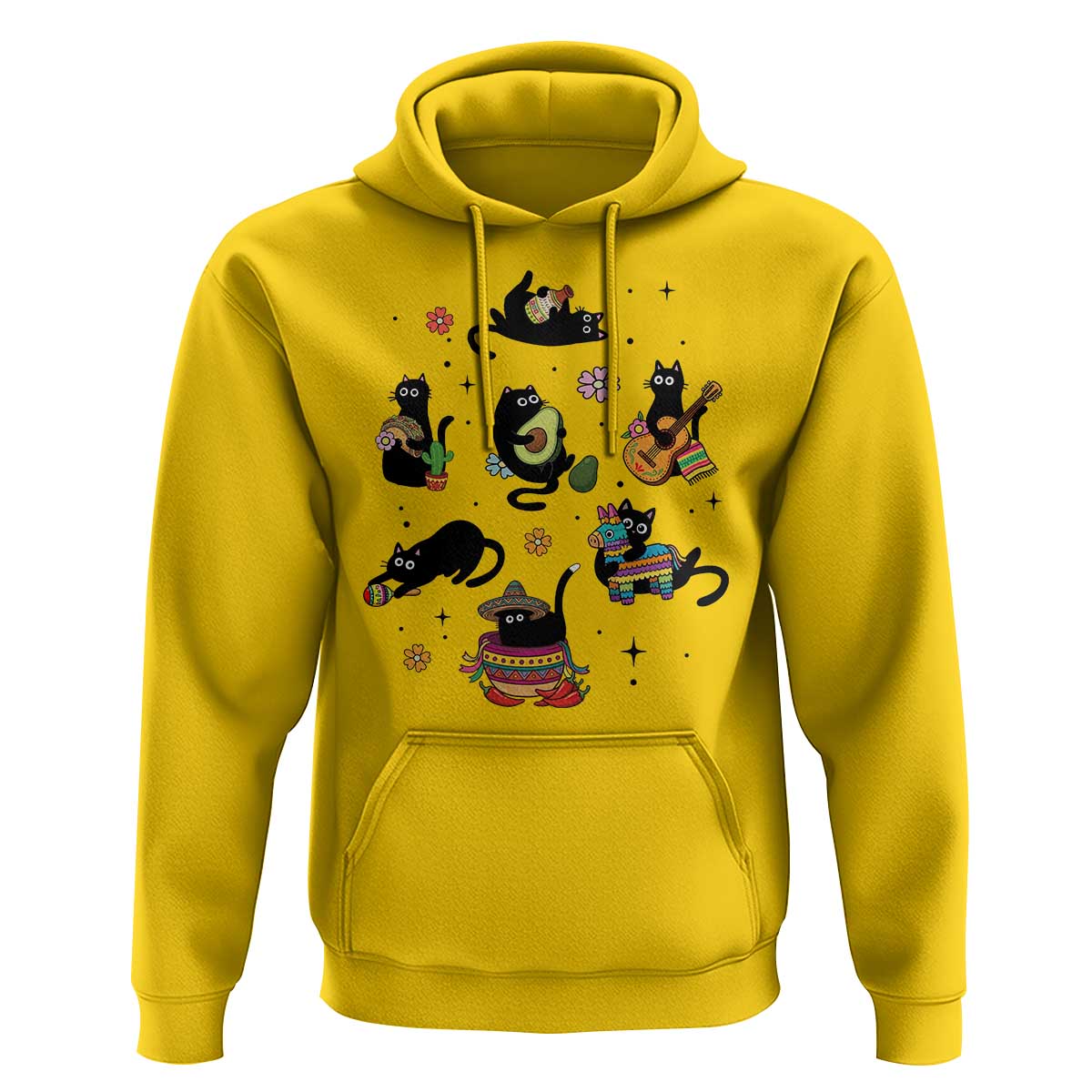 Funny Black Cat Lover Cinco De Mayo Hoodie Mexican Fiesta Gift