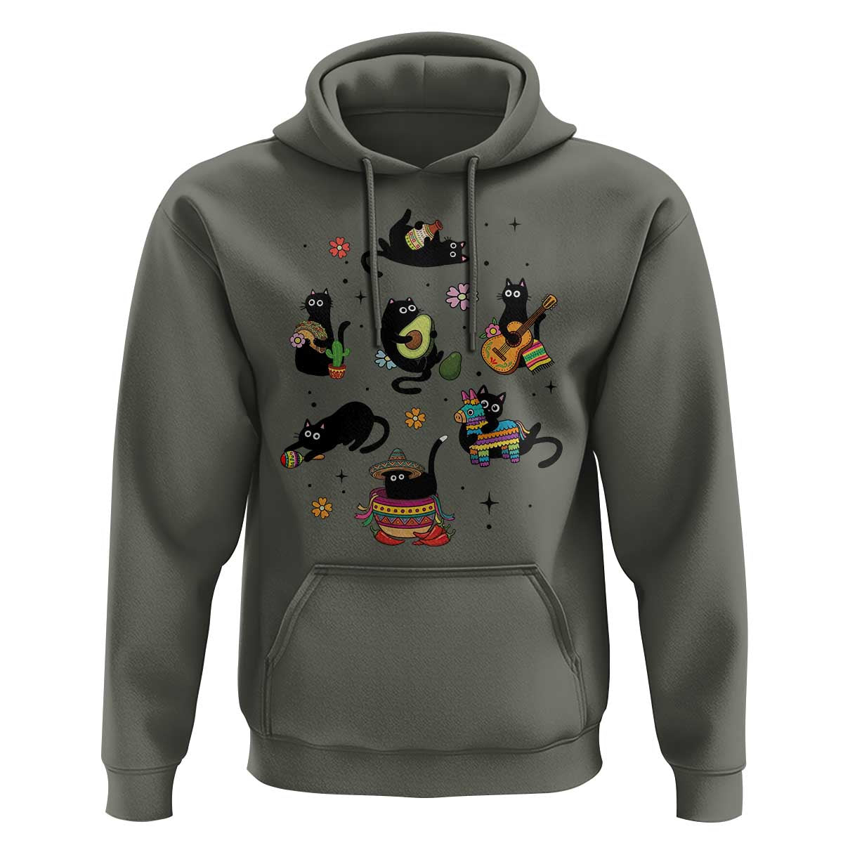 Funny Black Cat Lover Cinco De Mayo Hoodie Mexican Fiesta Gift