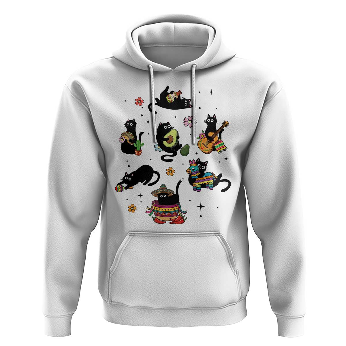 Funny Black Cat Lover Cinco De Mayo Hoodie Mexican Fiesta Gift