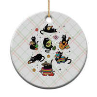 Funny Black Cat Lover Cinco De Mayo Ceramic Ornament Mexican Fiesta Gift