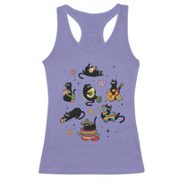 Funny Black Cat Lover Cinco De Mayo Racerback Tank Top Mexican Fiesta Gift