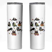 Funny Black Cat Lover Cinco De Mayo Skinny Tumbler Mexican Fiesta Gift