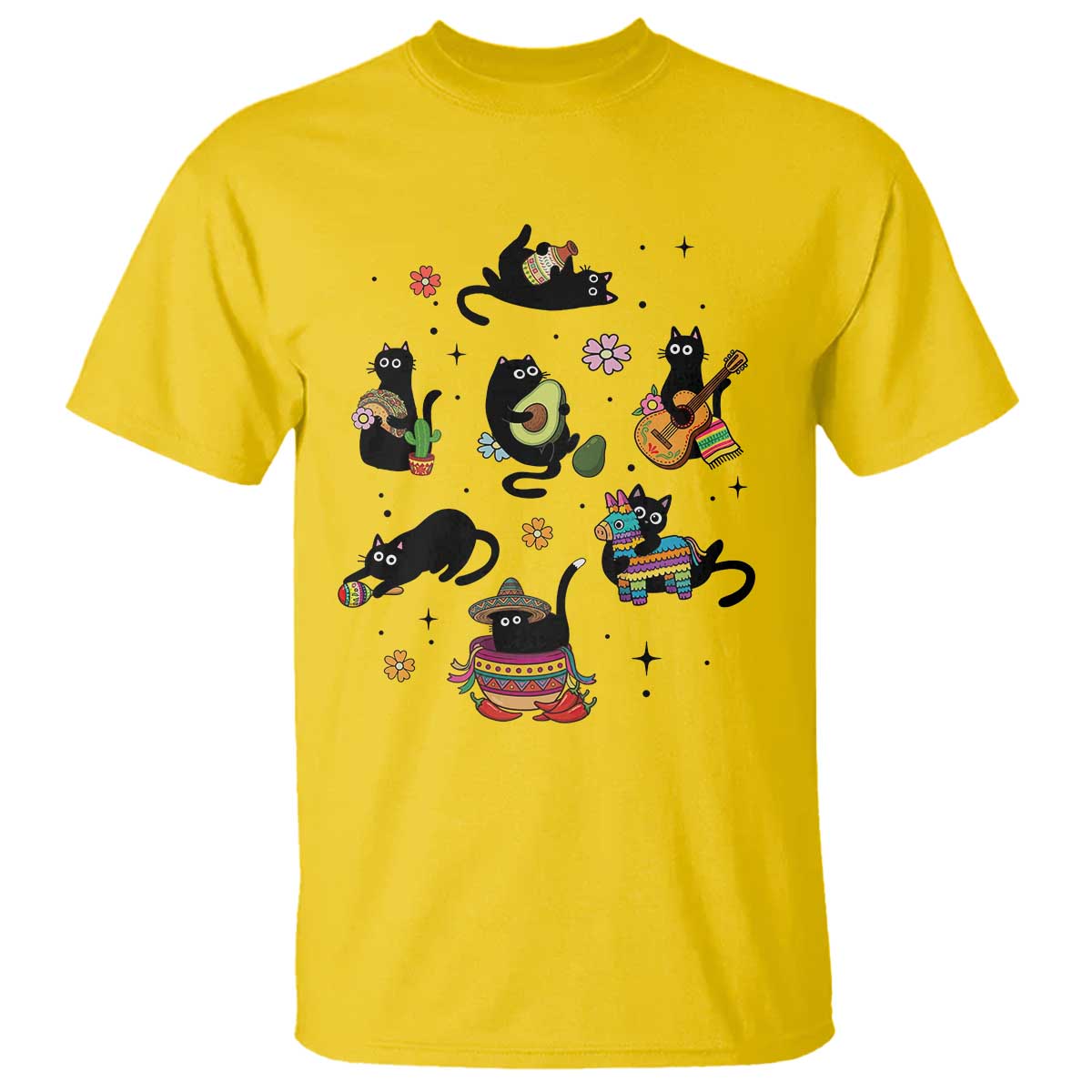 Funny Black Cat Lover Cinco De Mayo T Shirt Mexican Fiesta Gift