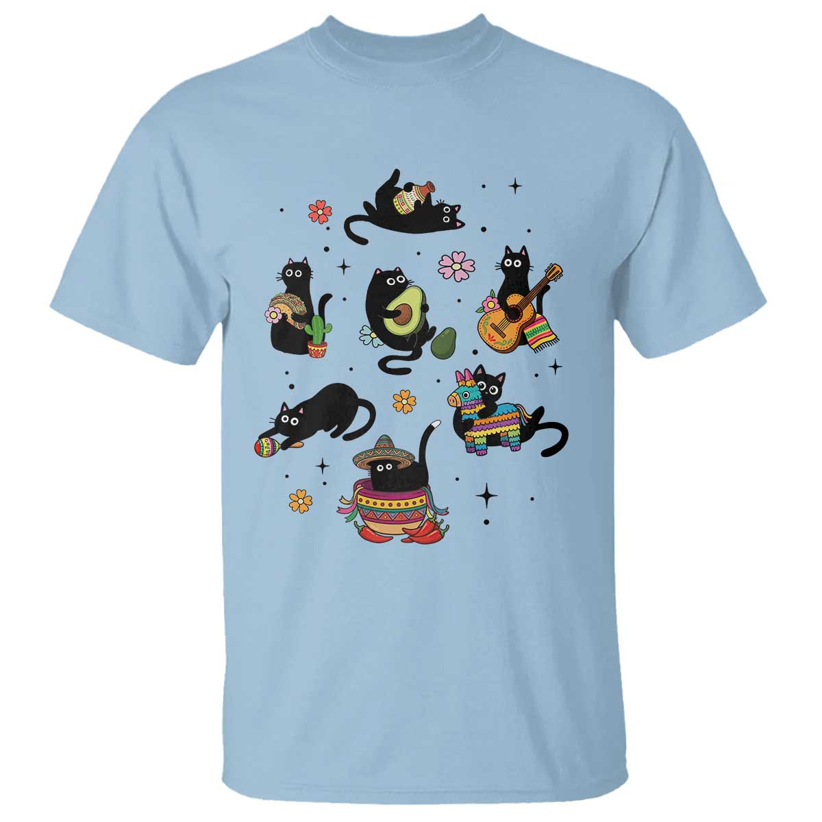 Funny Black Cat Lover Cinco De Mayo T Shirt Mexican Fiesta Gift