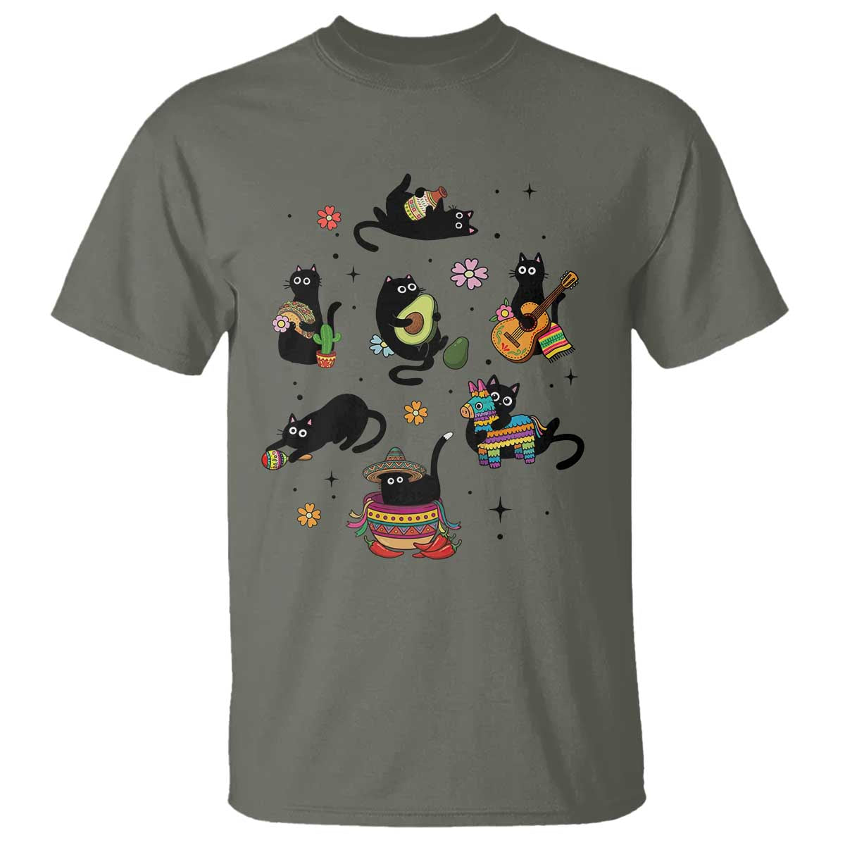 Funny Black Cat Lover Cinco De Mayo T Shirt Mexican Fiesta Gift
