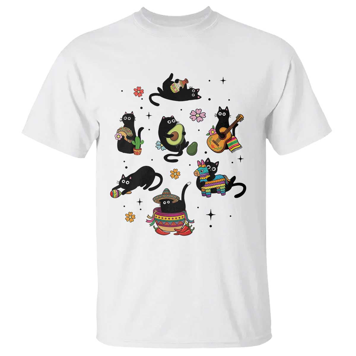 Funny Black Cat Lover Cinco De Mayo T Shirt Mexican Fiesta Gift