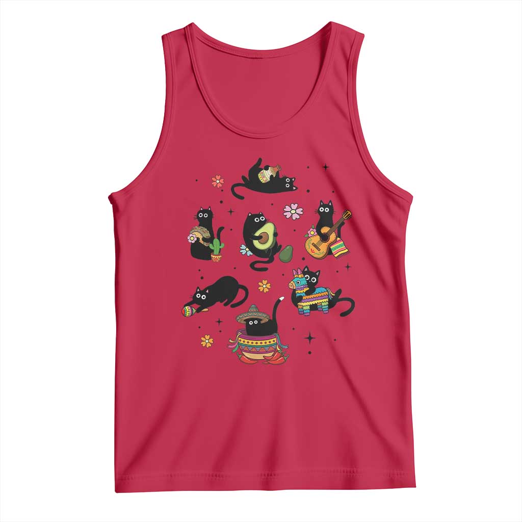Funny Black Cat Lover Cinco De Mayo Tank Top Mexican Fiesta Gift