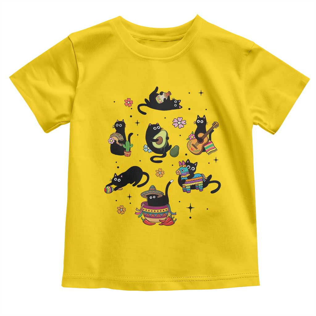 Funny Black Cat Lover Cinco De Mayo Toddler T Shirt Mexican Fiesta Gift